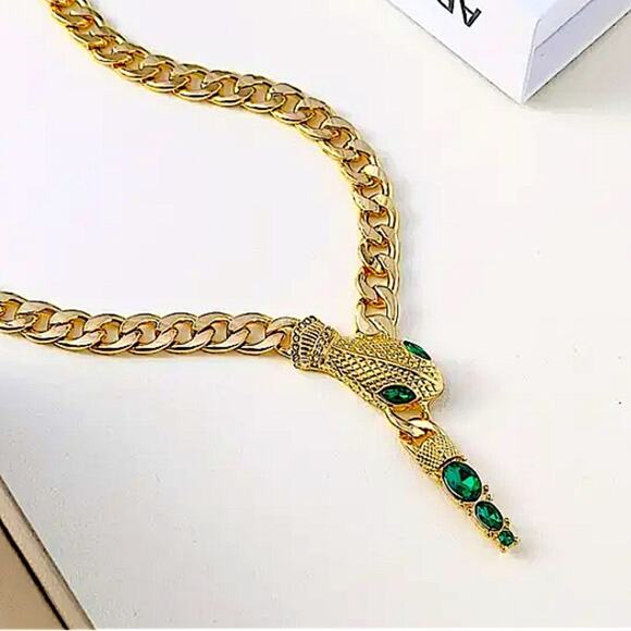 Stainless Steel Snake Choker Necklace Chain Link Gold Plated - Picture 4 of 5